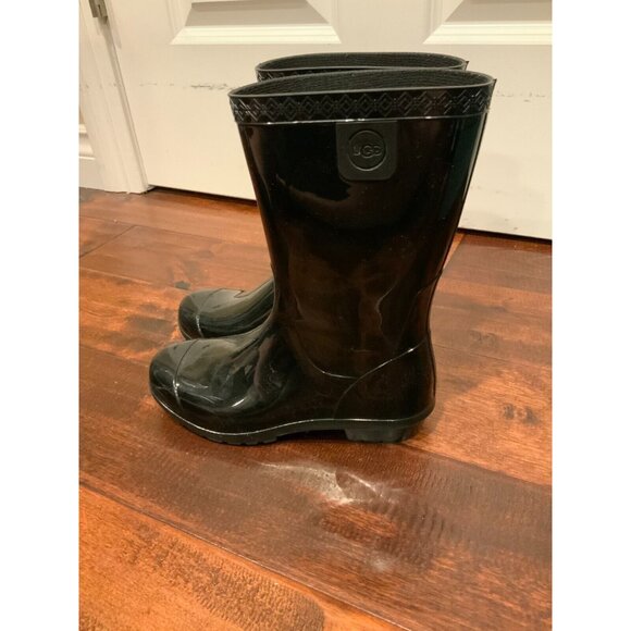 UGG Australia Black Rubber Mid-Calf Rain Boots, Size 5.5 (US) - Picture 4 of 8